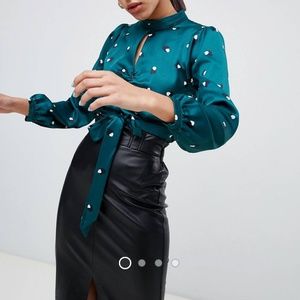 River Island Tie Waist Blouse